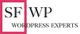 Logo reading "SF WP WORDPRESS EXPERTS" with a pink border around "SF".