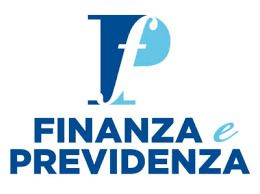 Logo con lettera "f" stilizzata e testo "Finanza e Previdenza". Sfondo bianco.