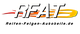 Logo mit stilisiertem Schriftzug "REAT" in Weiß, Hintergrund in Rot, Schwarz und Gelb.