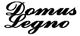 Scritta "Domus Legno" in carattere corsivo nero su sfondo bianco.