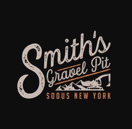 Smith's Gravel Pit logo with an excavator icon, located in Sodus, New York.