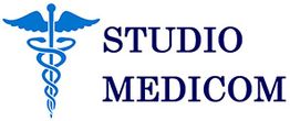 Logo con caduceo blu e testo "STUDIO MEDICOM".