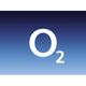 O₂-Logo auf blauem Hintergrund mit Farbverlauf von dunkel nach hell.