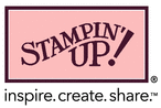 Stampin' Up!-Logo auf rosa Hintergrund mit dem Text: "inspire. create. share." in Schwarz.