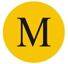 Gelber Kreis mit einem schwarzen Buchstaben "M" in der Mitte.