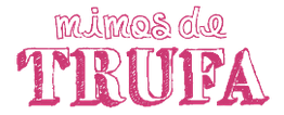 Texto en rosa que dice "mimos de TRUFA" en letras estilizadas.