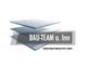 Logo mit gestapelten Glasscheiben, Text: "BAU-TEAM a. Inn" und "www.bau-team-inn.com".