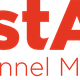 "Logo van PostAds met de tekst 'Multi Funnel Marketing' in rood."