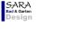 Logo mit Text: "SARA Bad & Garten Design" auf weißem Hintergrund.