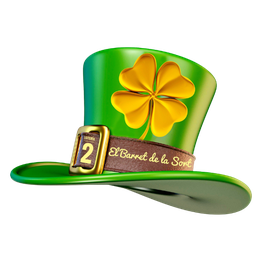 Sombrero verde con trébol amarillo y texto: "El Barret de la Sort".