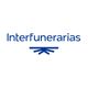 Logo de Interfunerarias en azul con un símbolo abstracto debajo del texto.