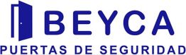 Logo de Beyca, puertas de seguridad, con una imagen de puerta al lado del nombre.