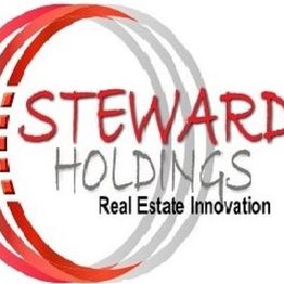 Logo with red and gray arcs, text reads "Steward Holdings, Real Estate Innovation."