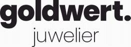 Schwarzes Logo mit den Worten "goldwert. juwelier" auf weißem Hintergrund.