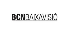 Texto: "BCN BAIXAVISIÓ" en letras negras con subrayado. Fondo blanco.
