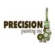 Logo of Precision Painting Inc. with a paintbrush and decorative circular patterns.