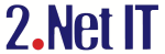 Logo mit der Aufschrift "2.Net IT" in blauer Schrift und einem roten Punkt.