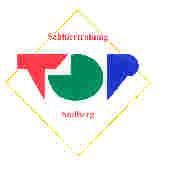 Logo der Schülerinitiative TDP Heidelberg in rot, grün, blau und gelb.