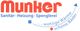 Munker-Logo: Sanitär, Heizung, Spenglerei. Slogan: "Wohlige Wärme, schöne Bäder."