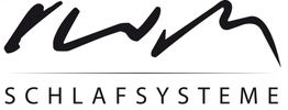 Logo mit stilisiertem Schriftzug "rwm" und darunter in Blockbuchstaben "SCHLAFSYSTEME".