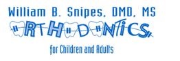 Orthodontics logo with text: "William B. Snipes, DMD, MS for Children and Adults."