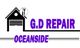 Icon of a house with "G.D Repair Oceanside" in purple text alongside.