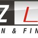 Logo mit Text: "FINANZ Lounge, Versicherungen & Finanzen" in Schwarz und Rot auf grauem Hintergrund.