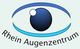 Logo mit einer stilisierten blauen Auge und dem Text "Rhein Augenzentrum" darunter.