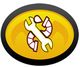 A yellow oval logo with a wrench and machinery gears, outlined in black.