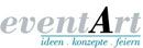 Logo mit dem Text „eventArt“ und dem Slogan „ideen. konzepte. feiern“.