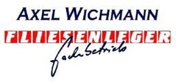 Logo mit Text: "Axel Wichmann Fliesenleger Fachbetrieb".