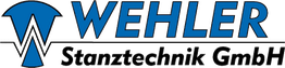 Blaues Logo mit Text "WEHLER Stanztechnik GmbH" und stilisiertem "W"-Symbol.