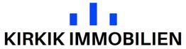 Logo von KIRKIK IMMOBILIEN mit drei blauen Balken, symmetrisch angeordnet über dem Text.
