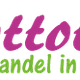 Logo met tekst: "Plottotaal - Groothandel in plotmedia" in roze en groen.