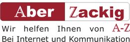 Aber Zackig Logo: "Wir helfen Ihnen von A-Z bei Internet und Kommunikation."