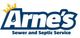Logo of Arne's Sewer and Septic Service with a crown motif on the letter "A".