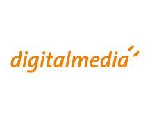 „digitalmedia'“ in orange Schrift auf weißem Hintergrund.