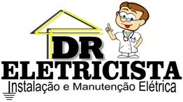 Logotipo do Dr. Eletricista com desenho de técnico e texto: "Instalação e Manutenção Elétrica".