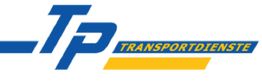 Logo mit "TP Transportdienste" in Blau und Gelb.