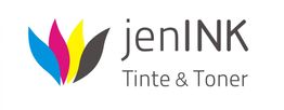 Logo von jenINK mit bunten Farbenn, darunter Text: "Tinte & Toner".