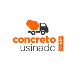 Caminhão de concreto com texto "concreto usinado.com.br" em laranja e preto.