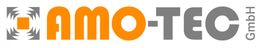 Logo der AMO-TEC GmbH in orange und grau mit einem grafischen Element links.