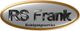 Ovales Logo: "RS Frank Reinigungsservice" in schwarzer Schrift auf silbernem Hintergrund mit Goldrand.