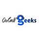 "OnCall Geeks logo with stylized lettering and a headphone motif."