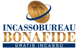 Logo van Incassobureau Bonafide met tekst: Gratis Incasso. Goud-blauw kleurenschema.