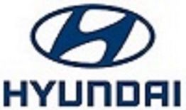 Hyundai logo, featuring a stylized "H" within an oval and the word "HYUNDAI" below.