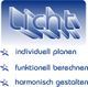 „Licht“-Grafik, Text: „individuell planen, funktionell berechnen, harmonisch gestalten.“