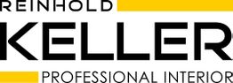 Logo mit Text: Reinhold Keller Professional Interior, gelbe und schwarze Akzente.