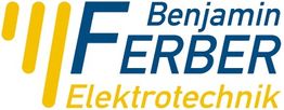 Logo mit Schriftzug "Benjamin FERBER Elektrotechnik" in Blau und Gelb.