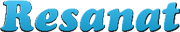 Texte bleu "Resanat" sur fond transparent.